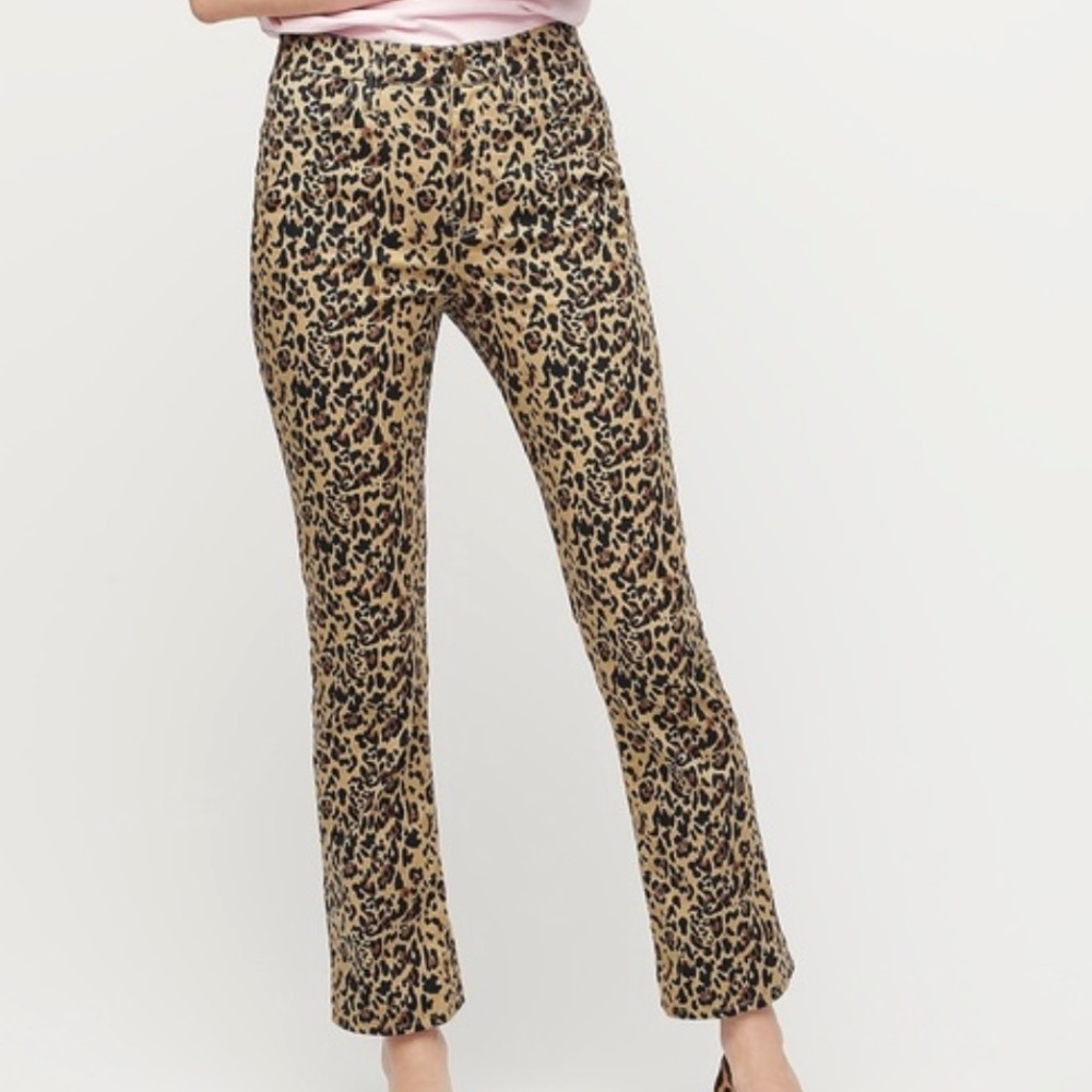 J Crew Kickout Crop Pant in Leopard